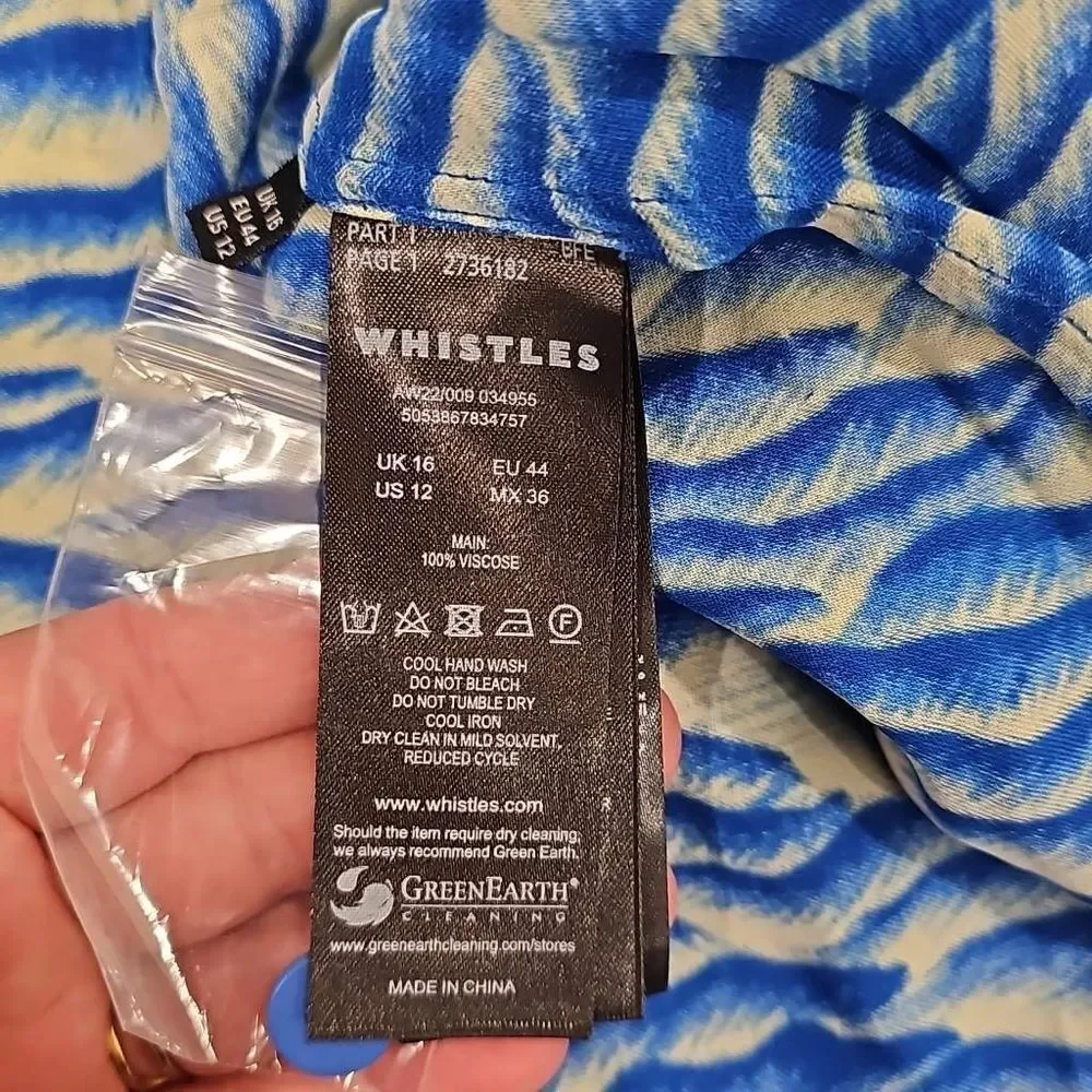 Whistles Seafoam Button Front Skirt Sz 12 - Picture 3 of 8
